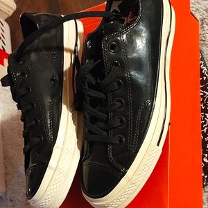 CONVERSE PATENT LEATHER RED BOTTOMS